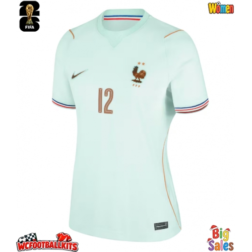 France Bradley Barcola #12 Replica Away Stadium Shirt for Women World Cup 2026 Short Sleeve
